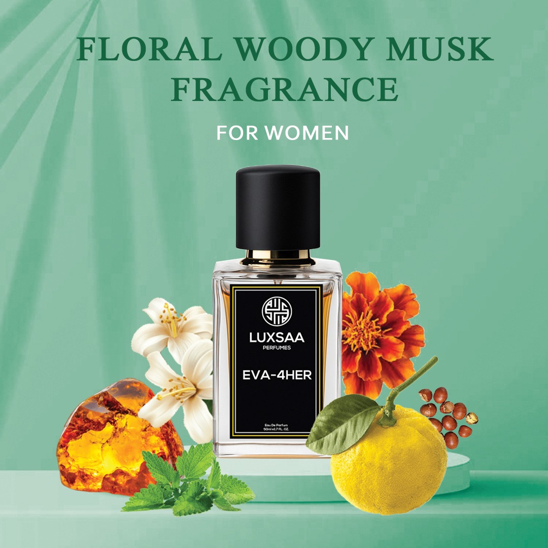 Laxsa Eva 4 her Perfume for Women 50ml | Long Lasting Floral Woody Musk fragrance