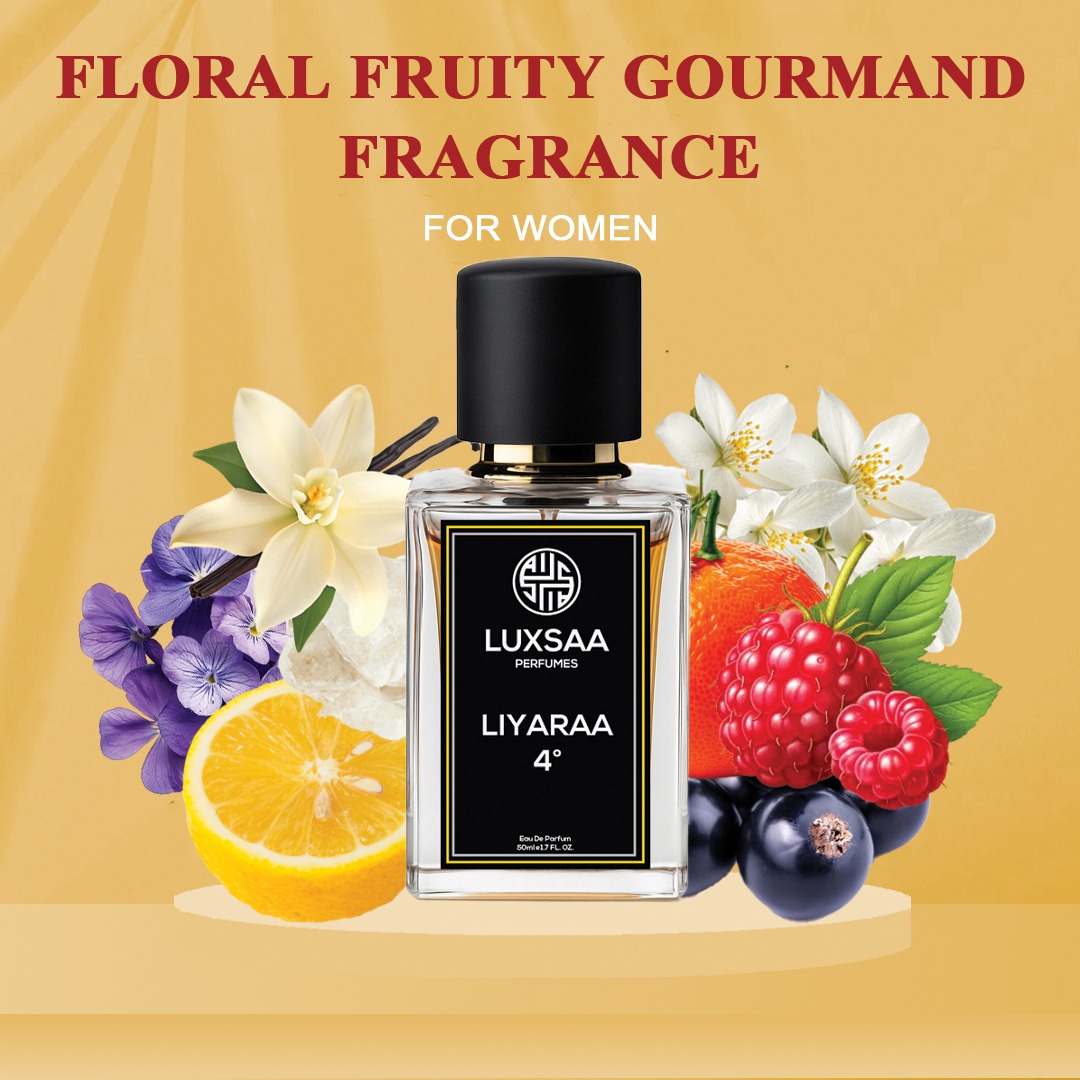 Laxsa Liyaraa 4′ Perfume for Women 50ml | Long Lasting Floral Fruity Gourmand Fragrance