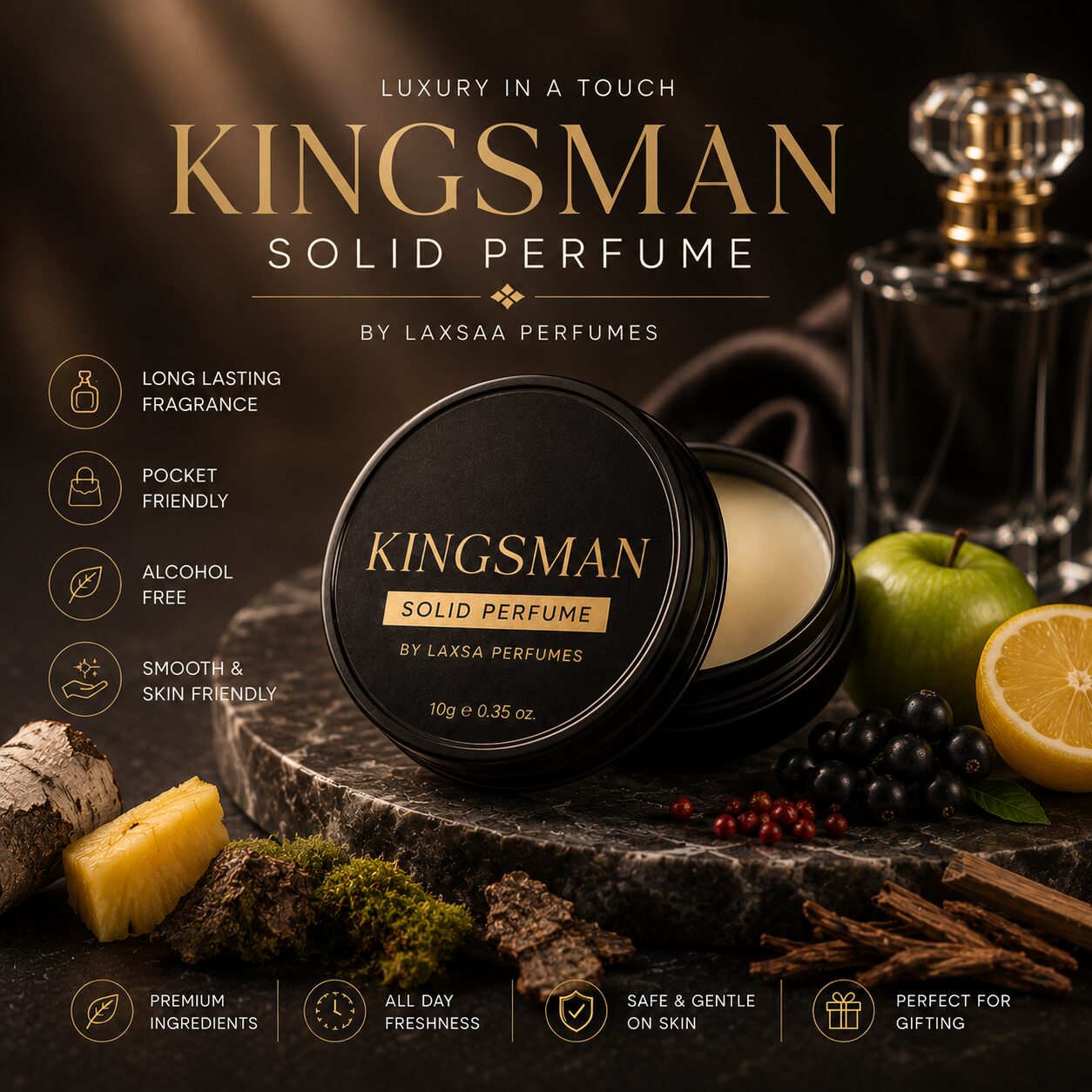 Kingsman Solid Perfume | Long Lasting Fragrances – Laxsa Perfumes